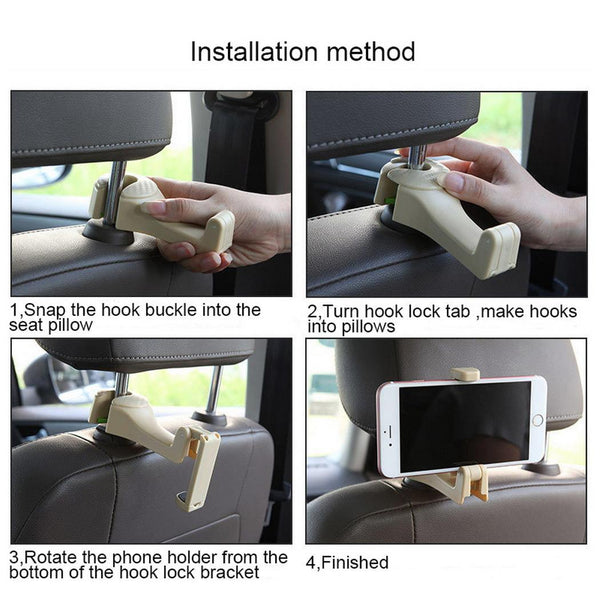 2-in-1 Foldable Car Headrest Hook