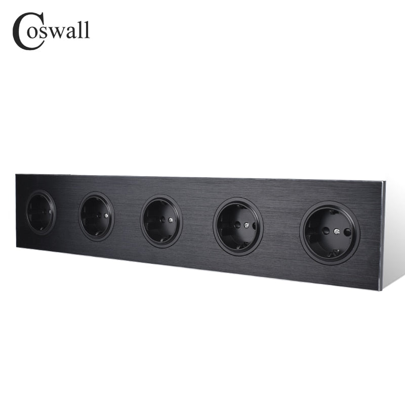 Black Aluminum Wall Socket