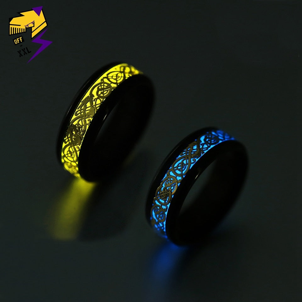 Yellow Glowing Luminous Dragon Rings