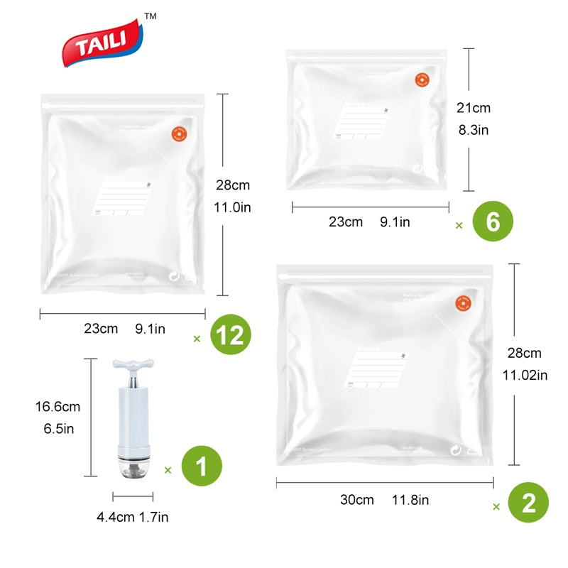 20 PCS Vacuum Bag with Pump Vacuum Sealer